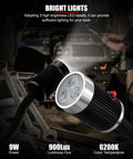 Top Shelf Led Machine Work Light With Heavy Duty Magnetic Base And Flexible Gooseneck Arm Pumping Out Killer Shop Brightness At One Thousand Lumens, showing bright LED lighting with adjustable arm.