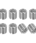 Eight 316 stainless steel thread adapter sleeves, M8×1.25 male to M6×1 female