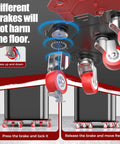 Kavlium Heavy Duty Furniture Dollies With 5-Wheel Movers showing brake mechanism for secure transport of bulky items.