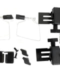 Two Pack Bench Grinder Eye Shield Replacement With Built In LED Lights And Brackets Glass Lenses Easy Install Includes Screws OEM Style Fit Replaces Damaged Shields Compatible With Bauer Porter Cable Wen Ryobi Grizzly Craftsman Jet components displayed.