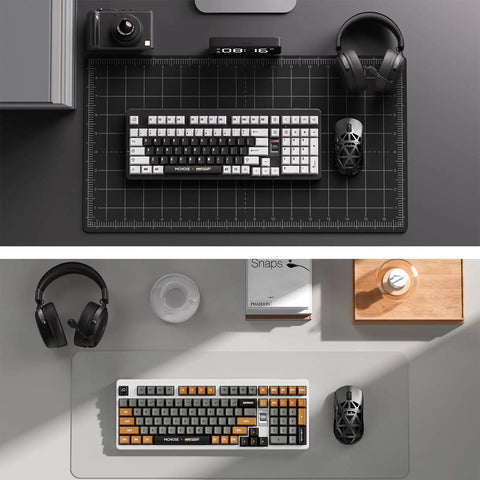 Hella Smooth Silent Mechanical Gaming Keyboard With Rotary Knob Tri Mode Wireless Hot Swappable Gasket Mount Pre Lubed Linear Switches on a stylish desk setup.