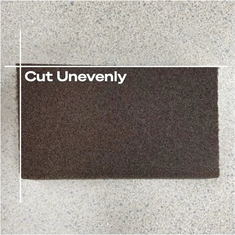 Imperfect Dual Angle And Dual Grit Sanding Blocks Medium And Fine Grit 5 Inches By 3 And A Quarter Inches, uneven cut detail.