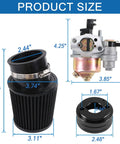 Dimensions of High Performance Carburetor Air Filter Adapter Jet Kit Upgrade For GX160 GX200 Predator 212cc 6.5HP Engines
