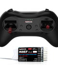 T8S 8 Channel 2.4G RC Pocket Transmitter With R8XM Receiver displayed with ergonomic design and control knobs for drones and cars