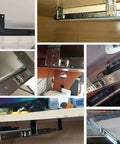 Heavy Duty Metal Drawer Slides 35cm Two Pack With Ball Bearing Runners Height Adjustable And Rust Resistant Smooth Quiet Glide 40kg Load Capacity Beefy Steel Drawer Rails For Kitchen Cabinets And Tool Chests installed under cabinet