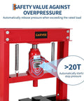Built Tough 20 Ton Hydraulic H Frame Shop Press For Industrial Grade Stability And Floor Use Reinforced Carbon Steel Construction With Powder Coated Finish For Durability And Corrosion Resistance overpressure safety valve