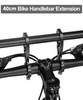 40 cm Aluminum Alloy Bike Handlebar Extender Mount For On The Go Riders installed on a bike handlebar, ready for devices.