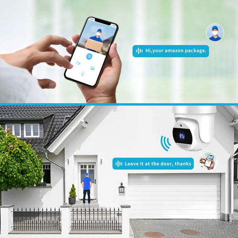2K Outdoor Security Camera With 4MP HD Video And 360 Degree Pan Tilt Wireless 2.4G WiFi IP66 Weatherproof Motion Alerts image