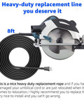 Heavy Duty Replacement Power Cord 664463-0 2X14X8 SJ for Circular Saws, Polishers and Sanders Universal Fit Easy Swap Durable Cord Built Tough For Makita Tools