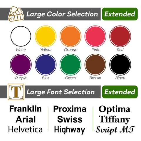 Color and font options for Durable Custom Business Sign For Indoor And Outdoor Use, 7x10 Inch Aluminum Sign, Rust Free.040 Aluminum.