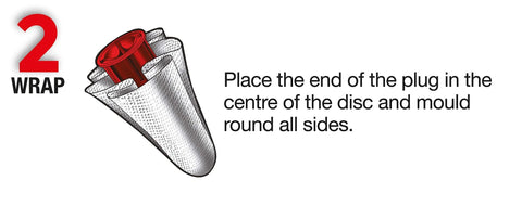 Illustration showing step to wrap wall plug using disc, part of Discs For Fixing Wall Plugs Fast In Weak Crumbling Masonry Without Filling Or Redrilling.