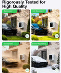 Universal Lockable EV Charger Outdoor Enclosure And Heavy Duty Metal Protective Guard For Level 2 Charging Stations shown in environmental tests.