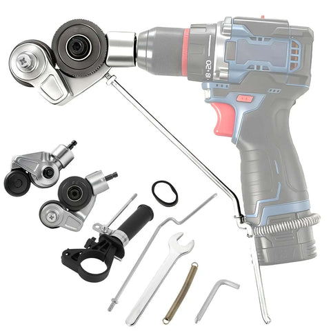 Pro Grade Heavy Duty Metal Nibbler Drill Attachment for electric drills with double cut tool and accessories