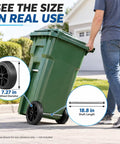 Haul Heavy Bins Like A Boss Without Breaking A Sweat Using This Tough Trash Wheel Replacement Kit Featuring Seven Inch Rubber Garbage Tires 18.8 Hollow Shaft And Quick Axle Swap For Smooth Outdoor Cart Mobility with 7.27 in wheel and 18.8 in shaft