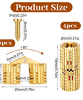 8mm Hidden Brass Barrel Hinges Set For DIY Jewelry Boxes And Small Wooden Boxes, Includes 4 Hinges, Solid Brass, Gold Finish