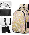 Soft Pink Watercolor Bloom Printed Backpack For Unisex Everyday Use Large Capacity Travel School Bag with flowers design