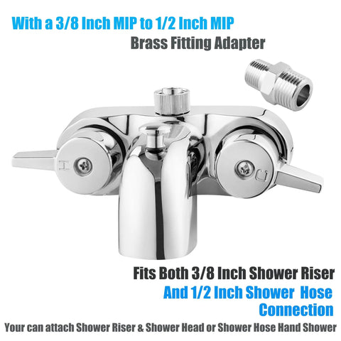 Heavy Duty Solid Brass Clawfoot Tub Shower Diverter Kit Slick Chrome Finish Zero Fuss Install Leak Proof Converter For Vintage Roll Top Bathtubs Top Shelf Fixture Upgrade