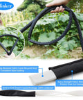 Flat Soaker Hose 50 Feet Twin Pack For Garden Beds One Half Inch Linkable Drip Irrigation Water Saving Leakproof Heavy Duty Double Layer Sprinkler Hose with fabric cover