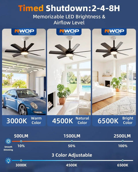 28 Inch Socket Ceiling Fan Light With Remote Control E26 E27 Compatible LED Light 3000K To 6000K Adjustable Color Timer