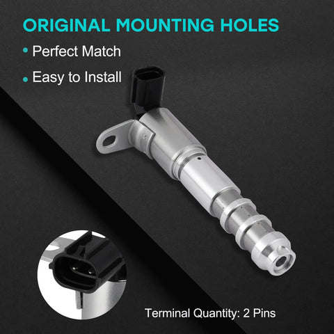 Oil Control Valve Solenoid Kit OCV for GM 2.8L 3.0L 3.6L Engines with VVT Solenoids close-up, showing terminal and mounting holes.