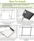 Installation guide for 2 By 2 Ft LED Flat Panel Light For Drop Ceiling Office Use, 48W to 150W Equivalent, Recessed Edge Lit Troffer