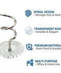 200 Piece Heavy Duty Transparent Plastic Spiral Bed Skirt Pins And Furniture Fabric Holders With Killer Grip and No Fuss Setup For Upholstery Jobs And Total Home Refresh Vibe, showing clear spiral design and durable base.