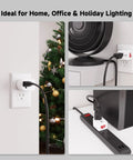 No Sweat Setup Real Deal Grounded Outlet Switch 3 Pack White Wall Power Control Toggle With Glowing Status Indicator Light in home setting.