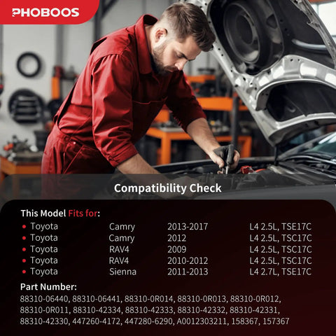 AC Compressor With Clutch For Toyota Camry RAV4 Sienna Keeps Your Ride Frosty Auto AC Assembly Direct Replacement OEM 88310-06440 compatibility check by a mechanic.