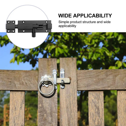 Heavy Duty Adjustable Sliding Latch Lock With Rust Proof Powder Coat Finish For Patio Gates And Yard Security Plus Tough As Nails Aluminum Build And Hella Secure Grip Perfect For Quick Weekend Repairs on wooden gate.
