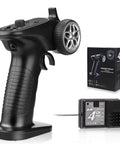 2.4GHz RC Transmitter And Receiver Kit With FHSS 67 Channels, 4CH Remote Controller and packaging viewed from side angle