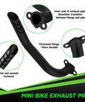 Exhaust Pipe Kit For Predator 212cc And GX Engines with black finish, flange details, and valve springs for mini bikes shown