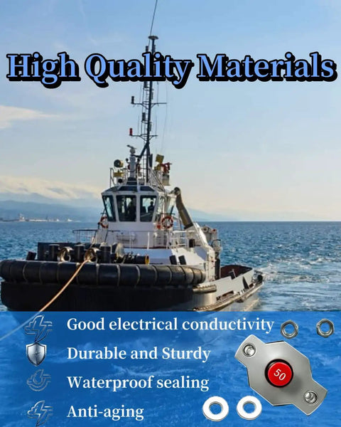 Heavy Duty Marine Grade 50 Amp Push Button Reset Circuit Breaker Built Like A Tank For Mercury Mercruiser Sterndrive And Inboard Motor on a boat.