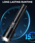 Image of Rechargeable LED Flashlight Beast Bright 100,000 Lumens Tactical Torch with 5 Modes and long lasting runtime.