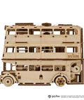 Knight Bus 3D Puzzle With 268 Pieces And 7.7 Inch Build Size Transformable Triple Decker Design, Spring Powered Motor, Flip Gear Coasting, Pre Laser Cut Wood Panels And No Glue Needed For Quick Hands On Fun side view