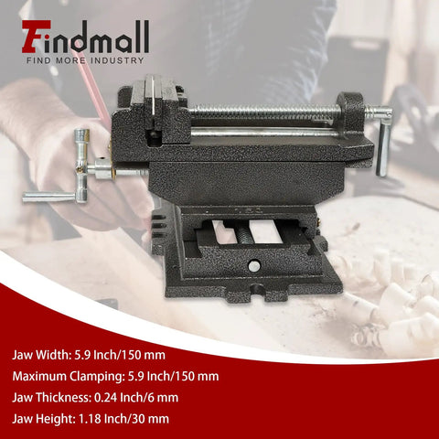 6 Inch Cross Slide Drill Press Vise Heavy Duty Benchtop X Y Compound Vise For CNC Milling And Drilling Machines Cast Iron