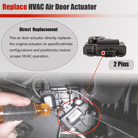 Chevy Impala HVAC Air Door Actuator Heater Blend Door Levers Direct Replacement Drop In 2004 To 2013 2 Pack installation view