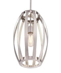 Farah One Light Indoor Pendant in Brushed Nickel Finish, Sloped Ceiling Compatible, 16 Inch Height and 10 Inch Diameter