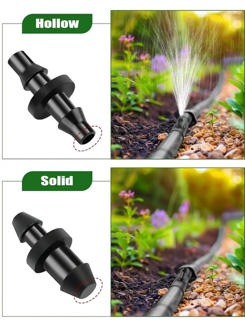 All In One Drip Irrigation Kit With 2 In 1 Hole Punch And Hose Cutter 34 Pc Tool Set Including 16 Barbed Connectors And 16 Drip Plugs