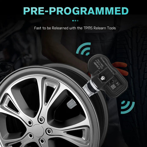 315MHz TPMS Tire Pressure Sensor for Ford Escape 2005 2011 Edge, No Programming Required, OE Quality Sensor With Accurate Readings, Durable Tire Sensor Built To Endure All Weather Conditions And Long Lasting Performance. Pre-programmed TPMS sensor on alloy wheel