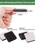 Heavy Duty Felt Furniture Movers Sliders For Hardwood Floors Two Point Five Inch Square reusable glide in hand with dimensions.