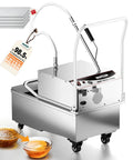 Top-Notch Commercial Fryer Filter Machine 55L 14.5 Gallon Capacit With High Speed 8.45 Gal Min Pump And Stainless Steel Build For Busy Restaurants And Fast Food Shops Grease Filtration Made Easy with clear oil and used grease bowls.