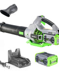 Cordless 60V Electric Leaf Blower With 810 CFM And Variable Speed, includes a 2.5Ah battery, charger, and accessories for heavy duty yard cleanup.