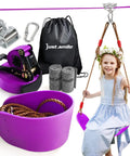 Dope Backyard Zipline And Slackline Kit For Kids with stainless steel pulley, swing seat, and accessories for outdoor fun