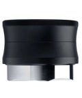 Top Tier 51mm Coffee Gravity Distributor For Espresso Portafilters Packing A Killer Five Blade Base, side view with black body and silver base.