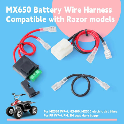 MX650 Battery Wire Harness For Razor MX350 MX400 MX500 Electric Dirt Bikes And Quad Dune Buggy FourPole ThreeWire Plug And Play Upgrade For Smooth Power And Solid Connections