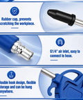 Kick Ass 20 Pack Air Blower Guns with 4 Inch Angled Stainless Steel Nozzles rubber cap and G1/4" air inlet for easy hose connection.