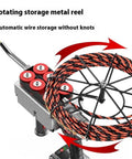 Professional Cordless Wire Puller With Lithium Battery Electric Cable Threader For Construction Jobs featuring rotating metal reel for automated storage.