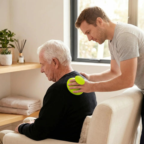 Using green Chest Percussion Cup For Adults Silicone Mucus Clearing Device For Home Use Suction Support Lung Percussion