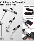 360° adjustable clips with rubber protection on Pro Grade Six Arm Magnetic Helping Hands Soldering Station for PCB work.