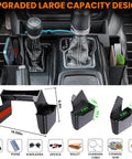 4 Piece Center Console Organizer Kit for Jeep Wrangler JL JLU 4Xe 2018 2026 and Gladiator JT 2020 2026 with gear shift side tray